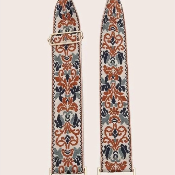 Purse Strap Multicolor Embroidered with gold accents! NWT - Picture 3 of 3